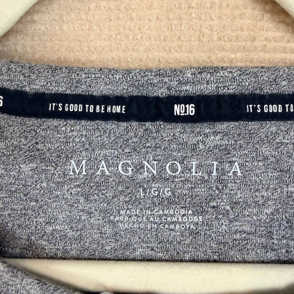 Magnolia Home No 16 Mens Heather Gray Long Sleeve Henley Shirt L L/G - Picture 13 of 14